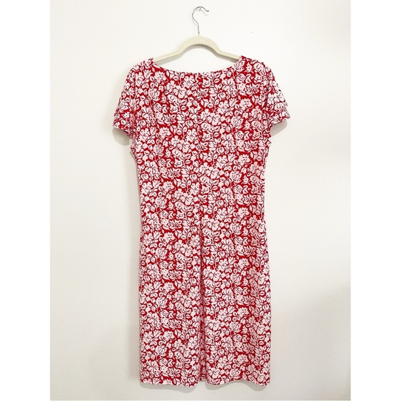 NWT Ralph Lauren Cream and Berry Floral Jersey Faux Wrap Dress Women’s Sz 16 - Picture 3 of 11